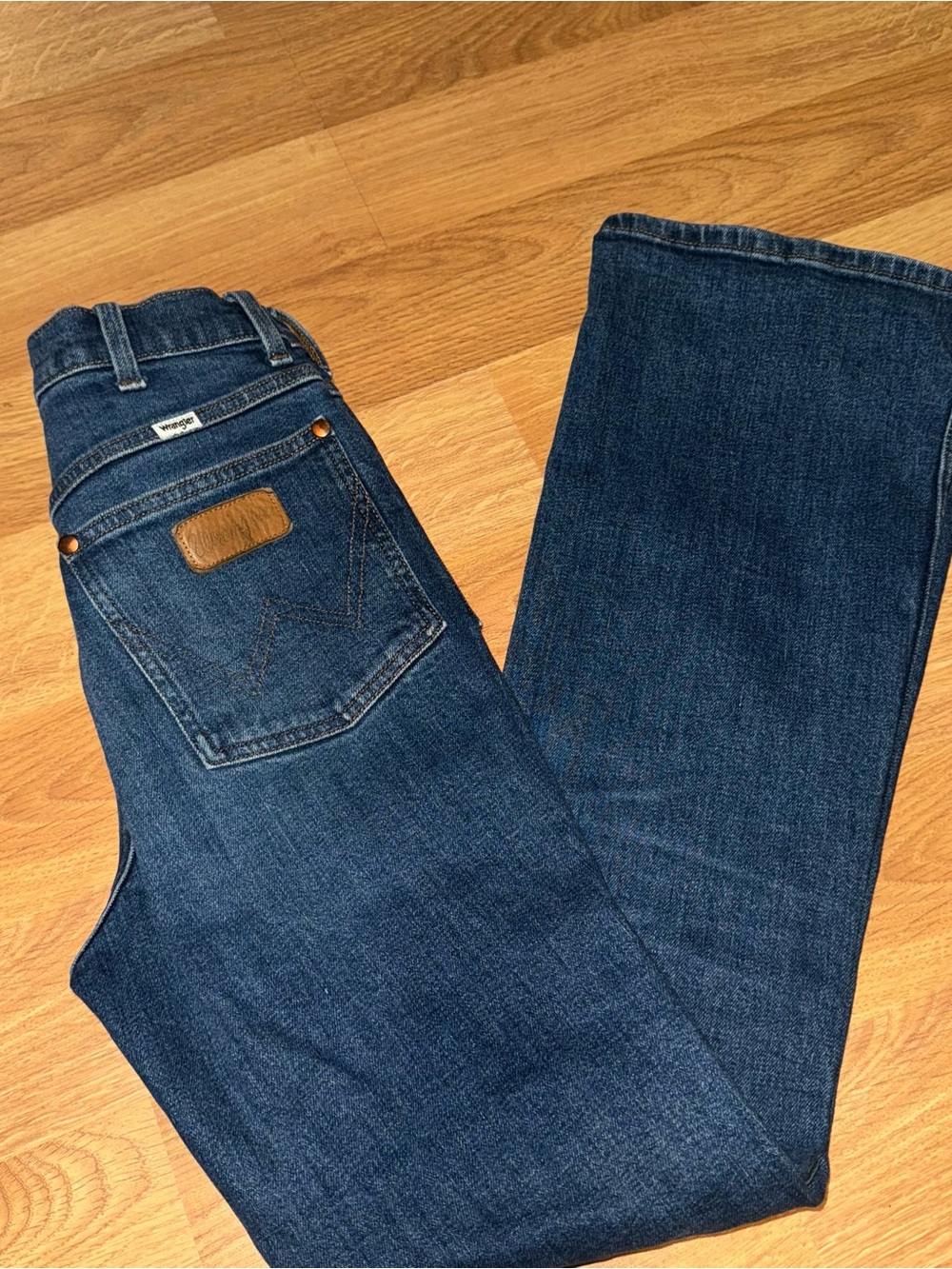 Wrangler Women's Indigo Boot-Cut Jeans with Leather Patch